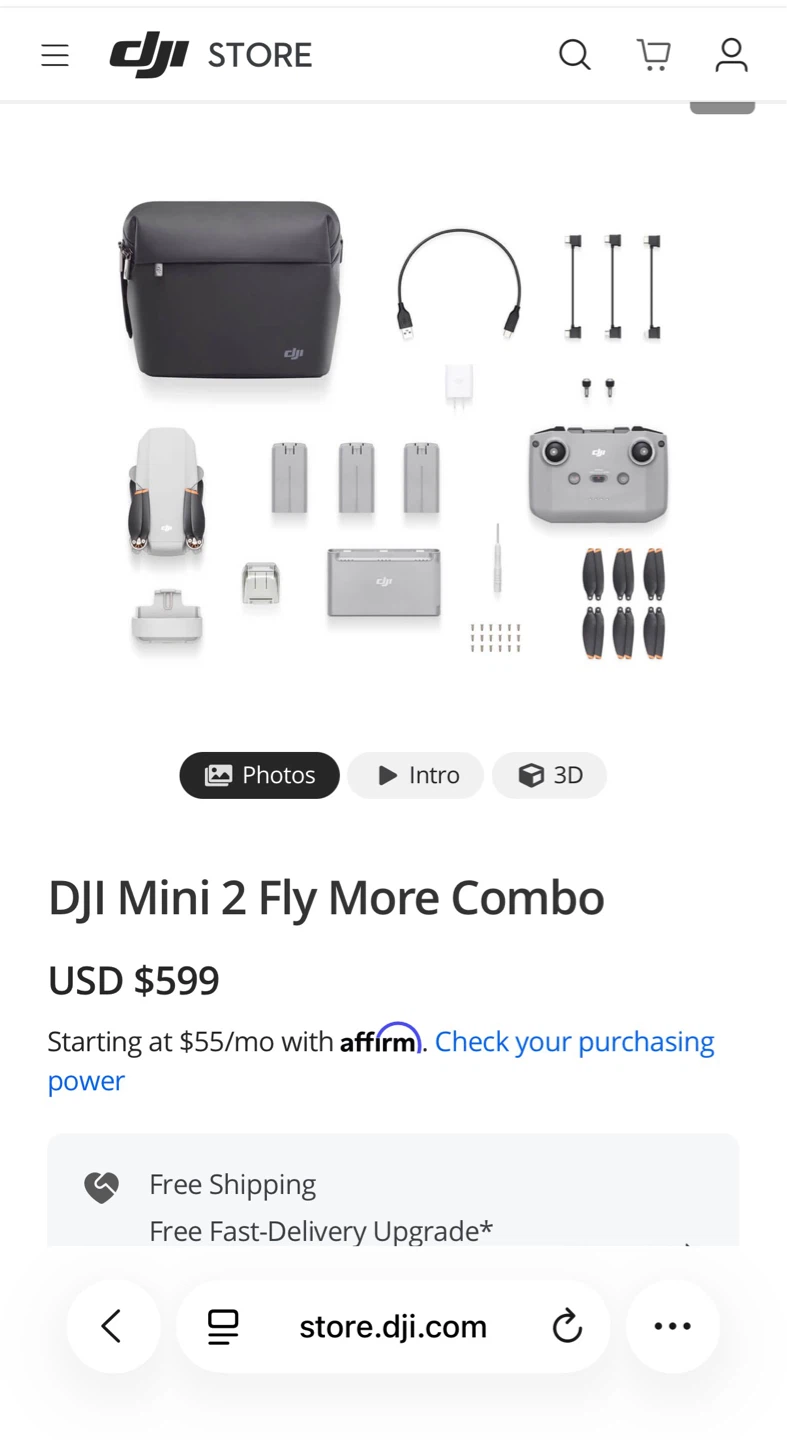 DJI Mini 2 Fly More Combo with Extras ! ! ! $300