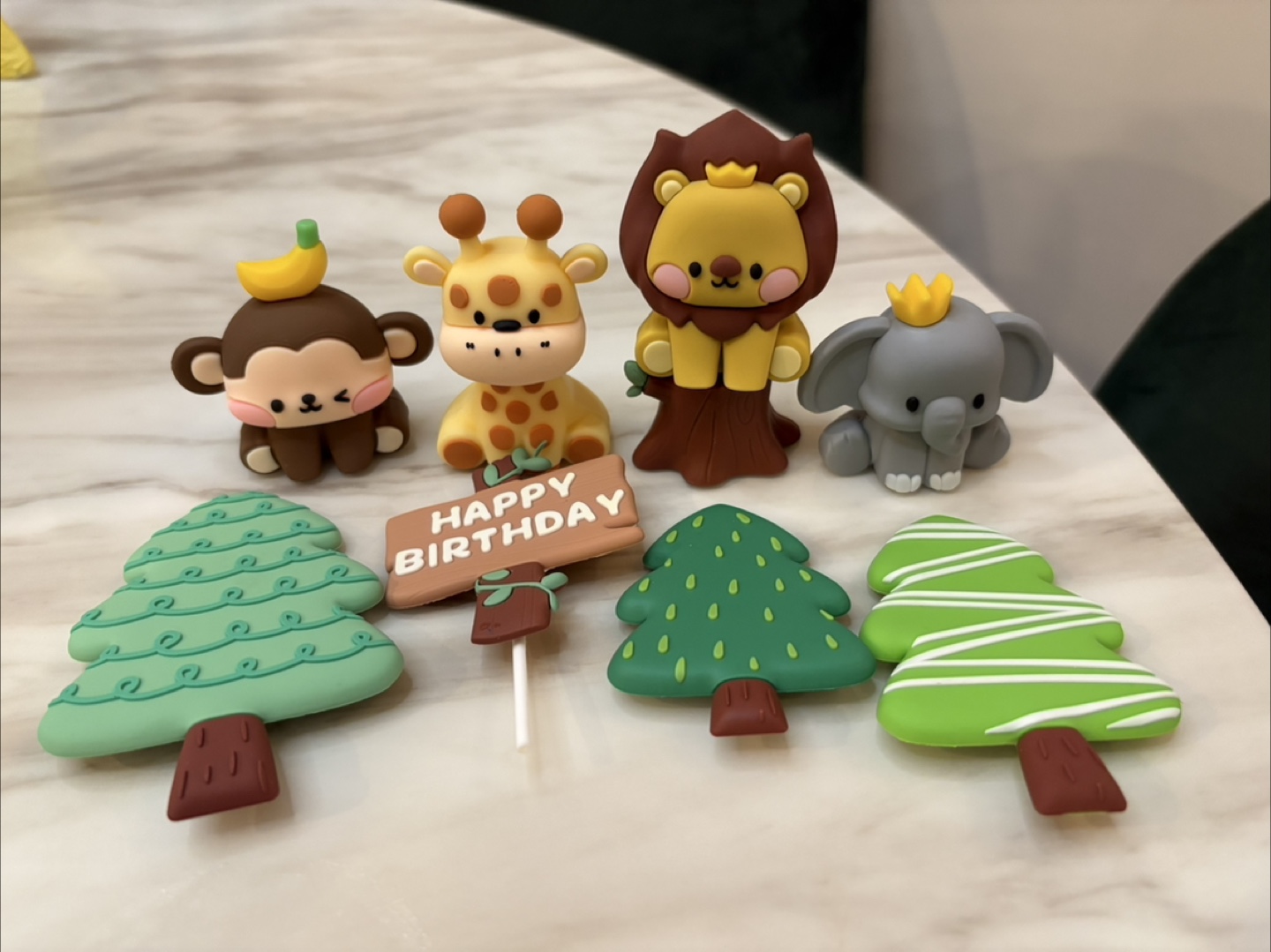 Jungle Animal Birthday Cake Toppers