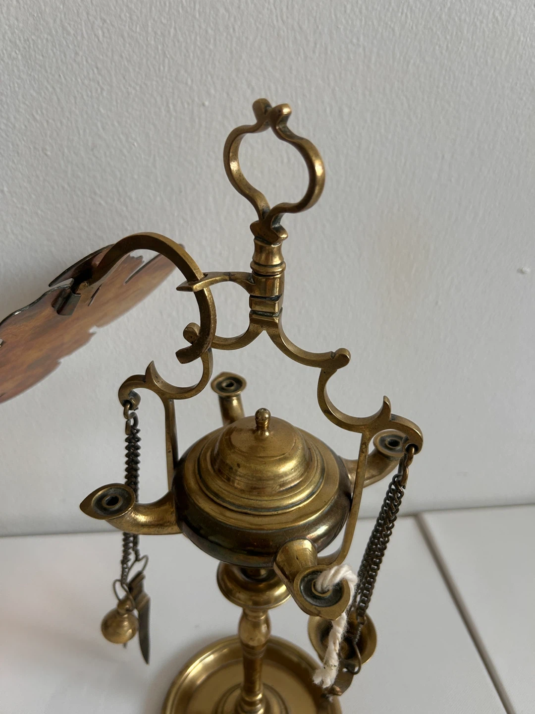 Antique Brass Oil Lamp with Accessories - photo 2