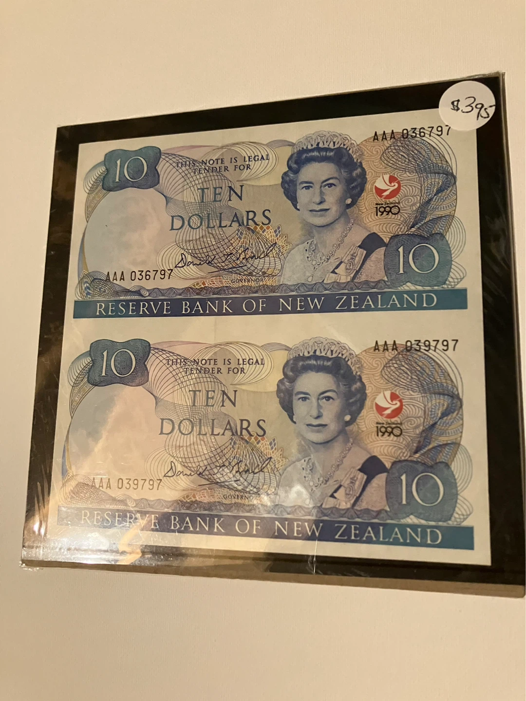 New Zealand $10 Dollar Uncut Sheet  1990 ⚽️