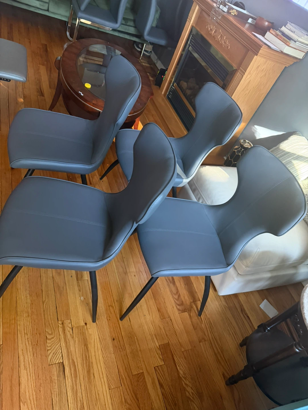 2 Set of 4 Gray Dining Chairs $200 each set - photo 4