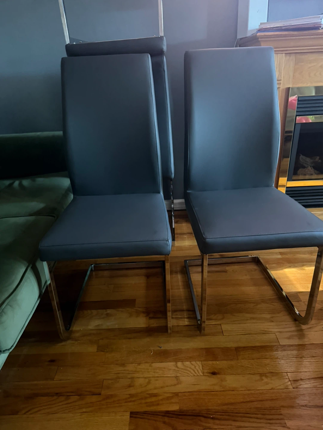 2 Set of 4 Gray Dining Chairs $200 each set - photo 2