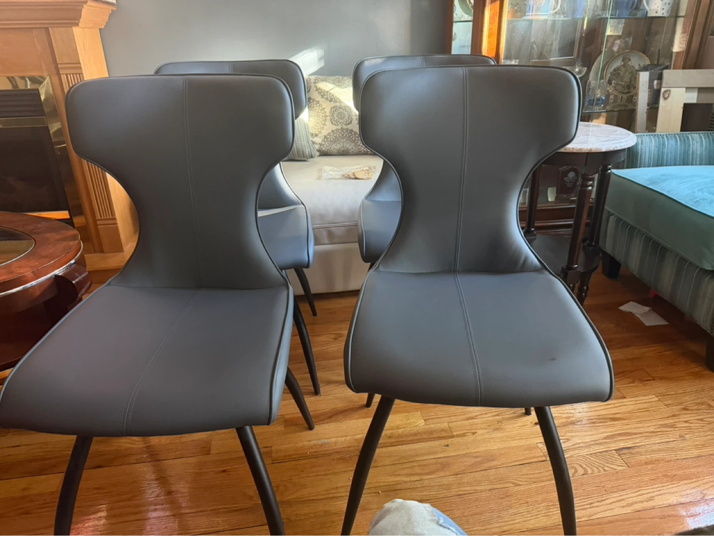2 Set of 4 Gray Dining Chairs $200 each set - photo 5