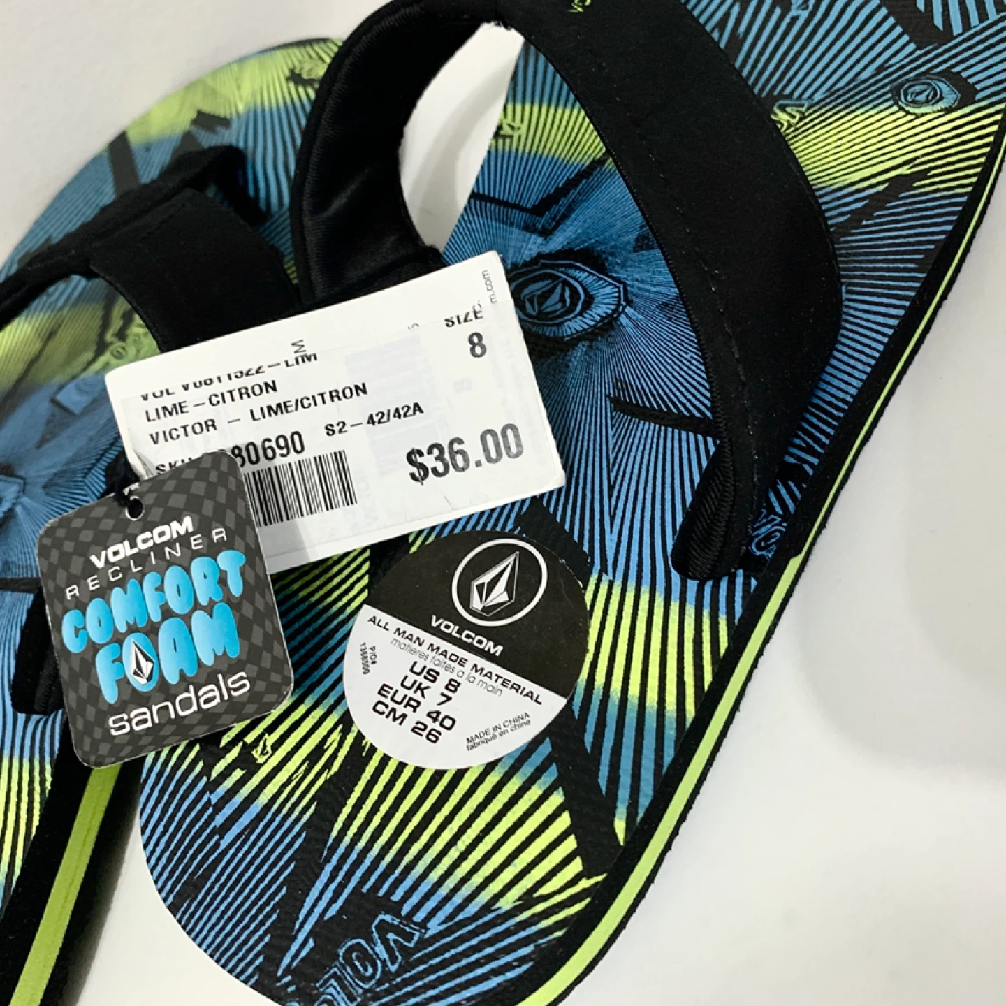 Volcom Victor Sandals Mens/boys Flip Flop Size 8 Shoes NEW - photo 4