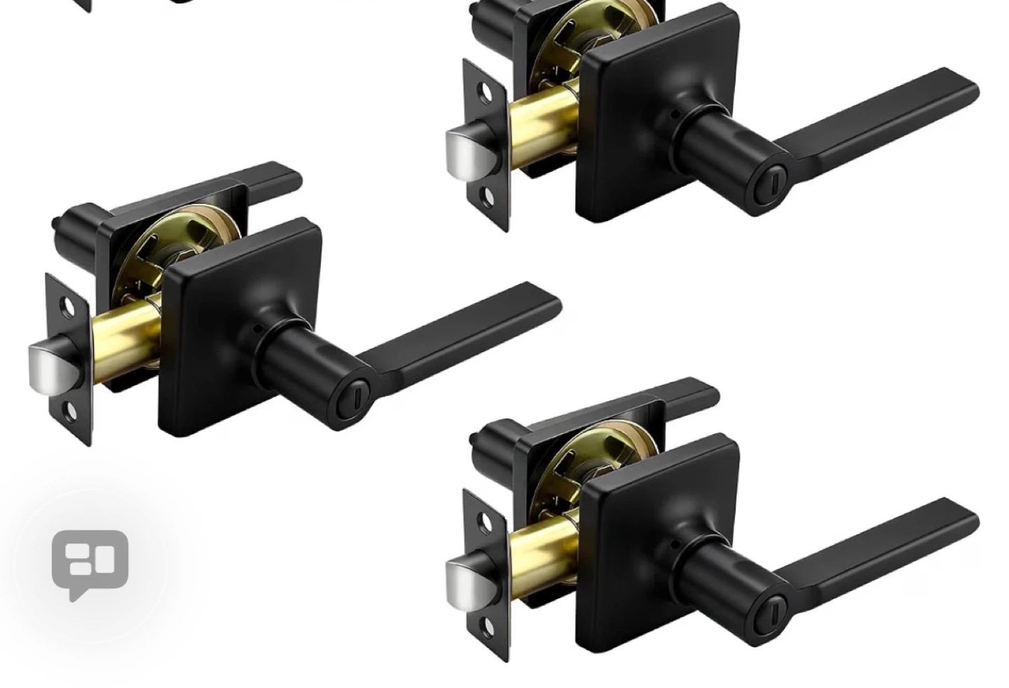 3 Pack Matte Black Door Handles