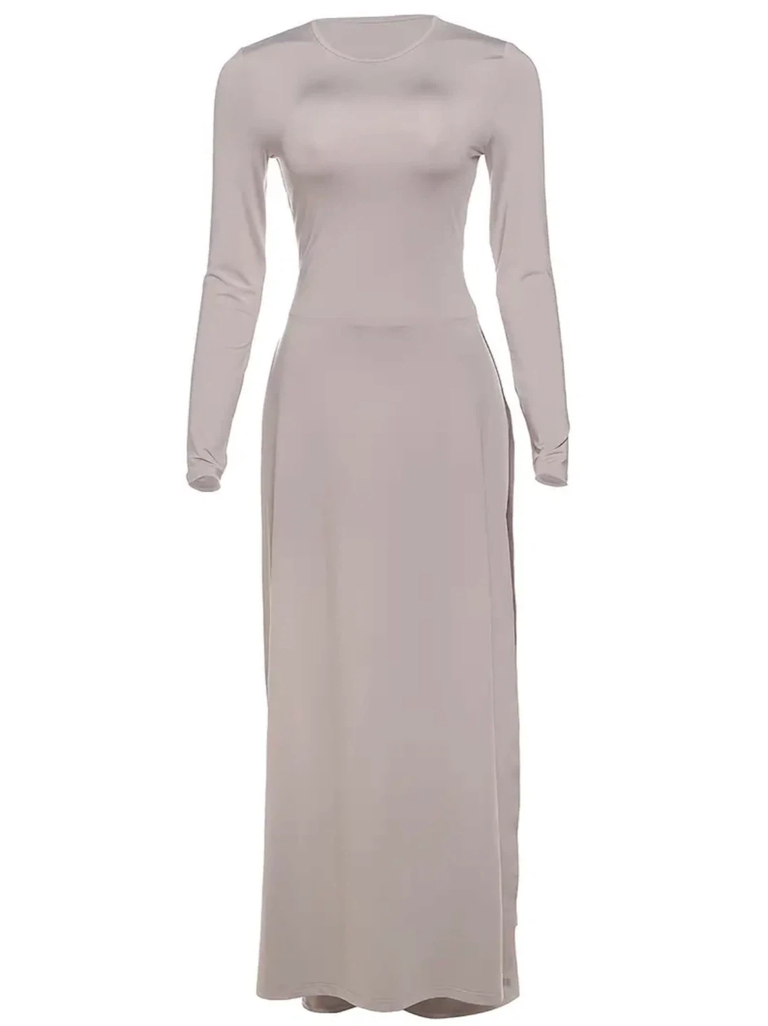 Long Sleeve Maxi Dress with Side Slits - photo 2