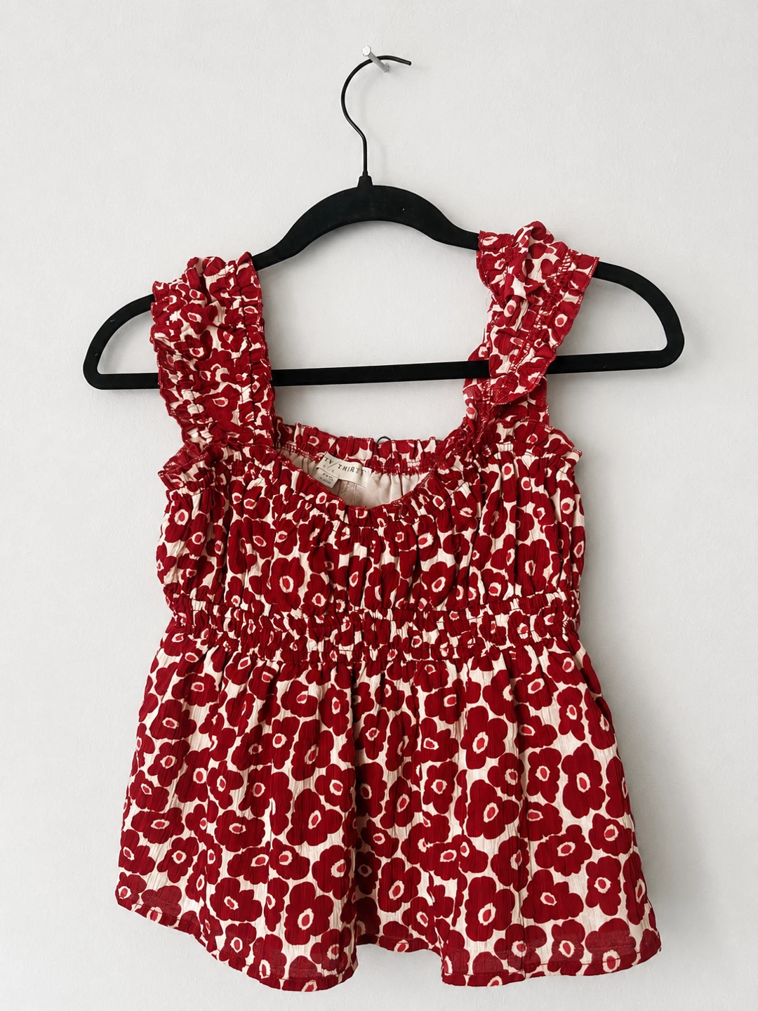 Red Floral Smocked Tank Top - photo 3