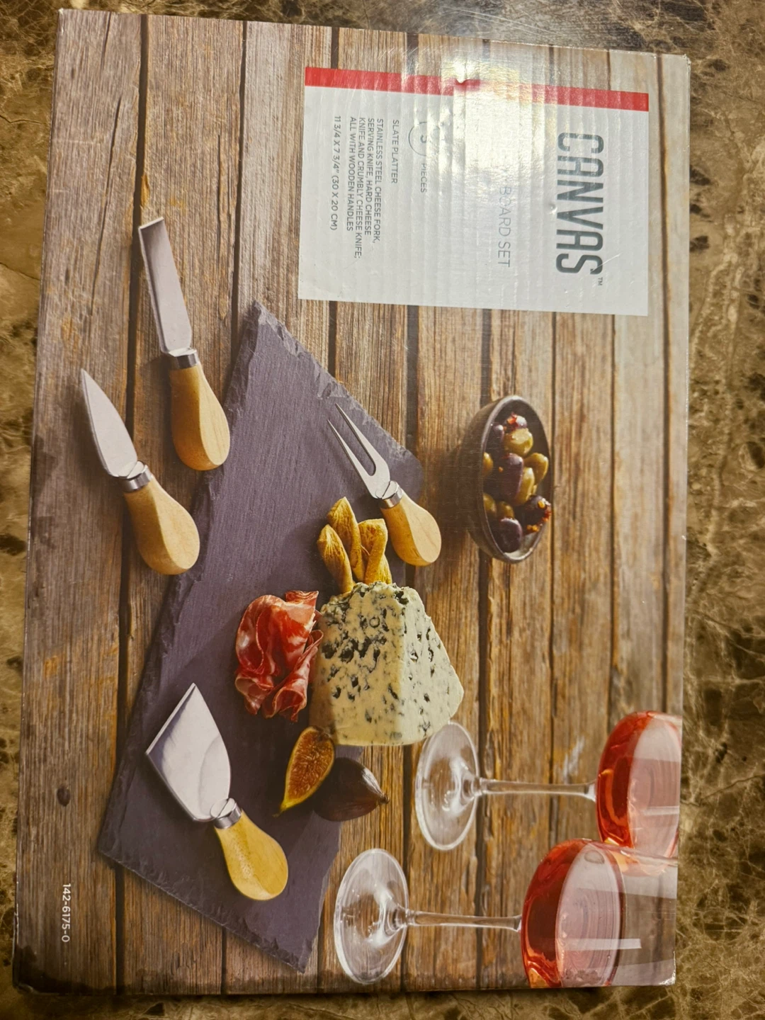 Cheese board with Handle Knives - 5 Piece ⚽️