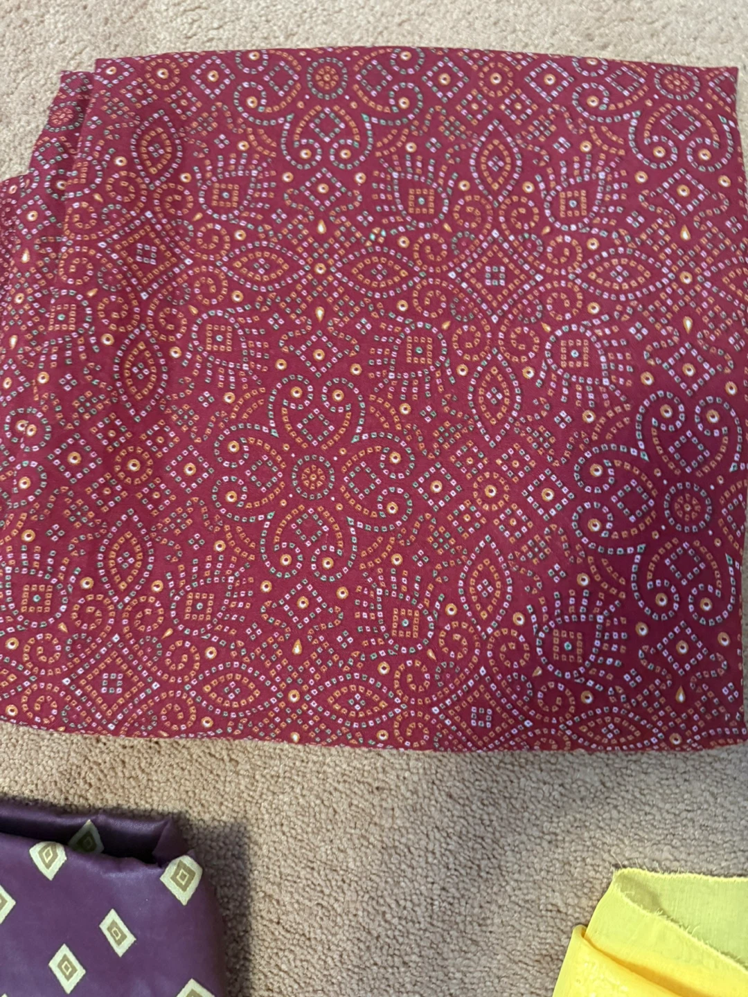 Red Bandhani Fabric ⚽️