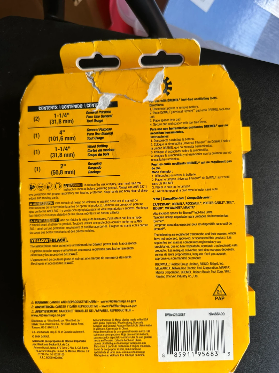 DeWalt Oscillating Blade Assortment 5 Pc. - photo 2