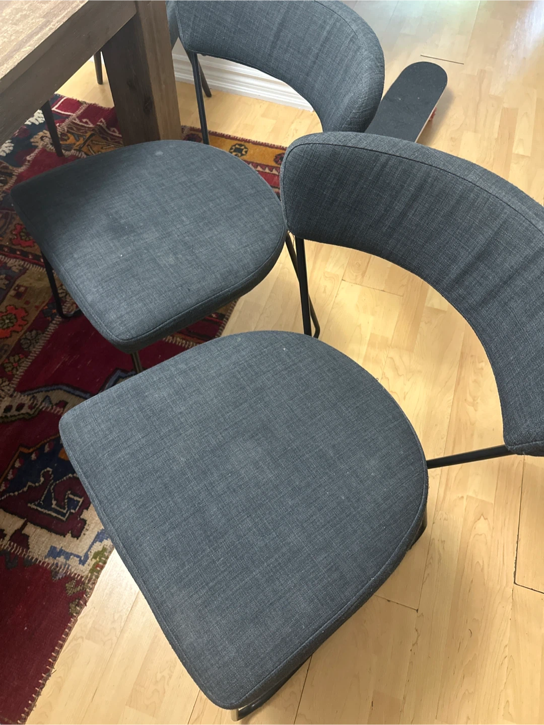 Set of 4 Dark Grey Dining Chairs from Structube