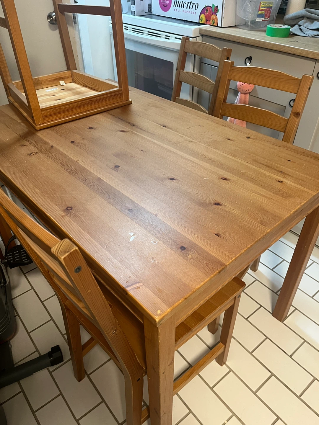 IKEA Wooden Dining Table and 4 Chairs - photo 3