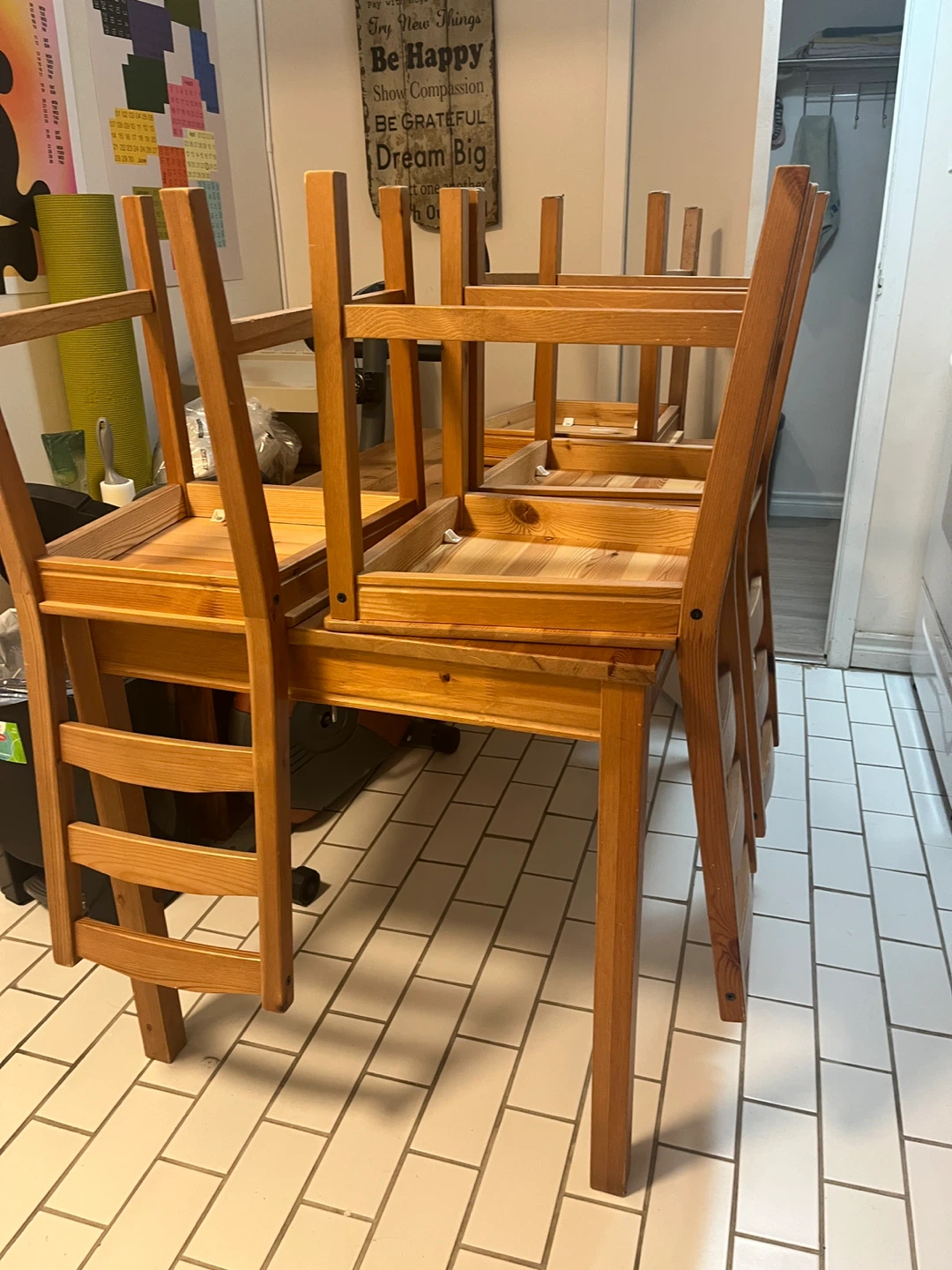 IKEA Wooden Dining Table and 4 Chairs