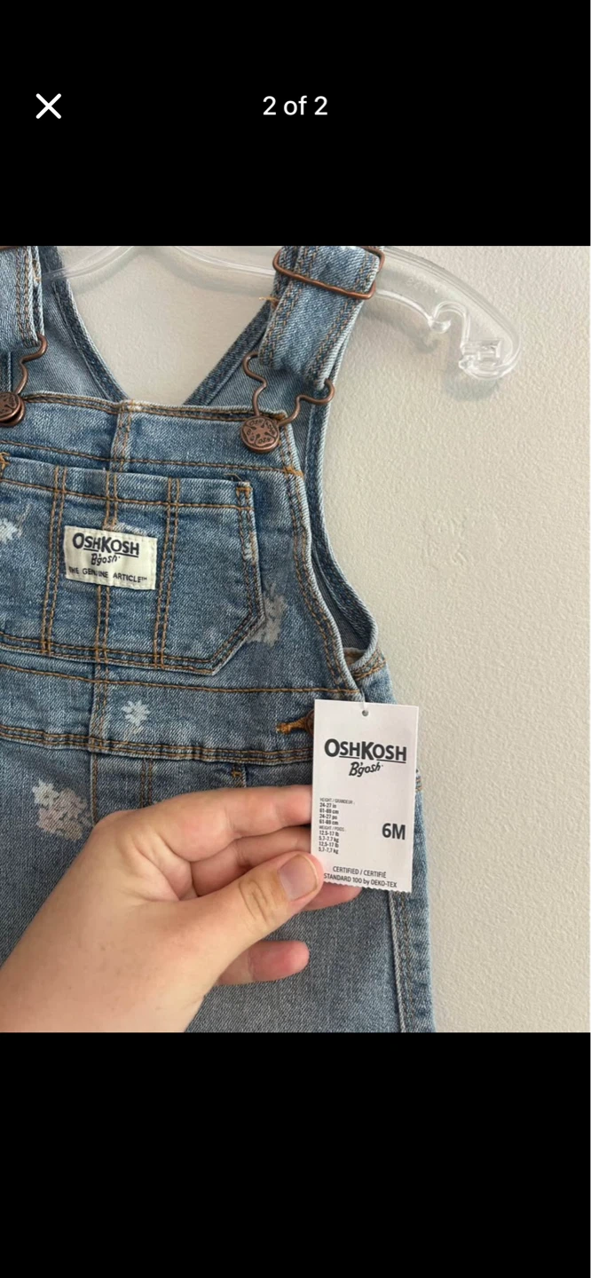 OshKosh B'gosh Denim Dressalls Size 6M - photo 2