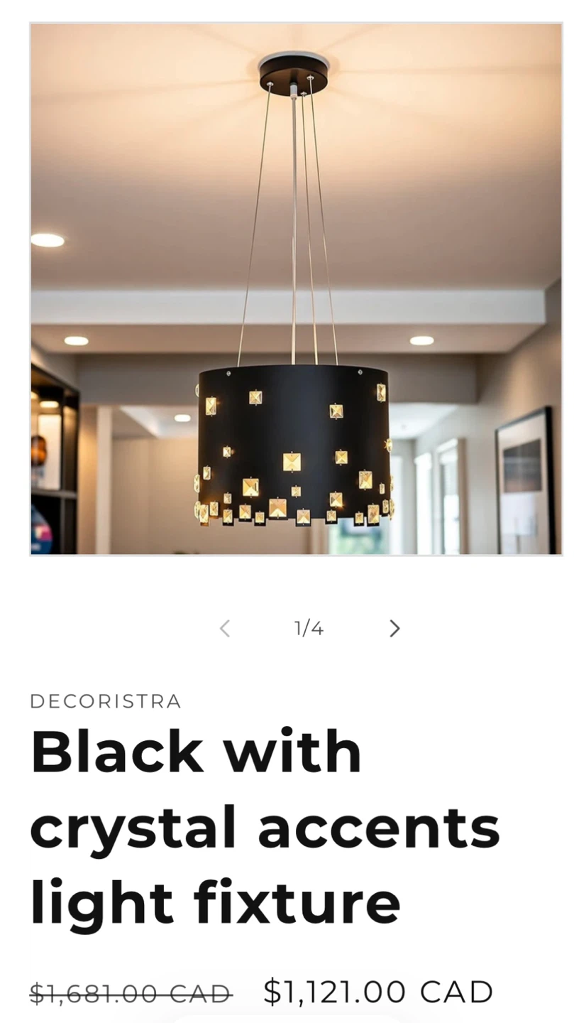 Decoristra Black Crystal Accent Light Fixture - photo 3
