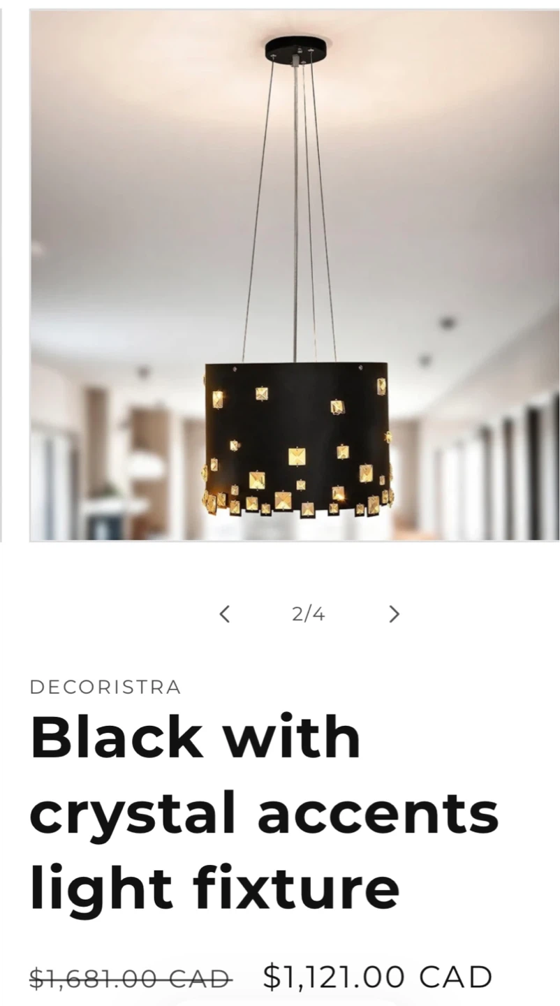 Decoristra Black Crystal Accent Light Fixture - photo 2