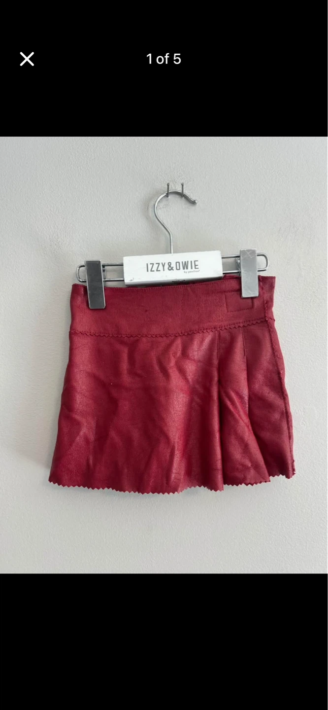 Gap Red Faux Leather Skirt - Size 3/6m