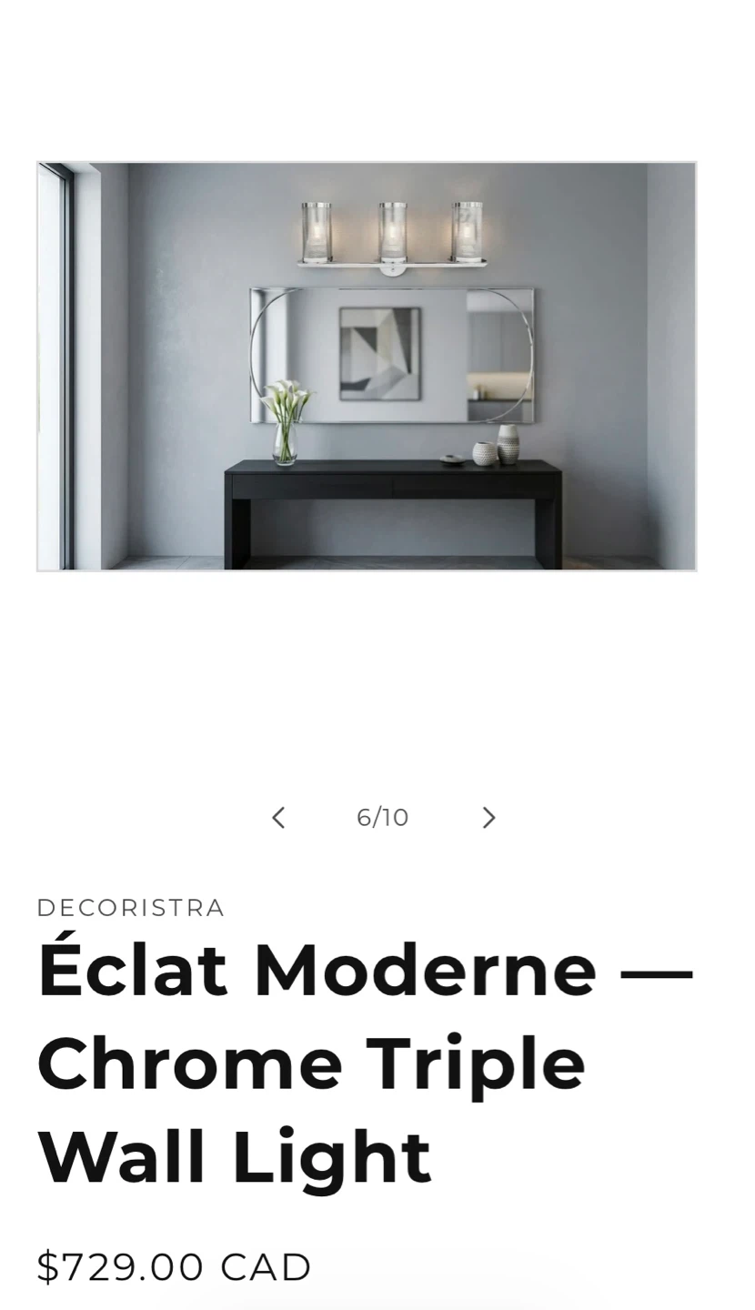 Décoristra Éclat Moderne Chrome Triple Wall Light - photo 4