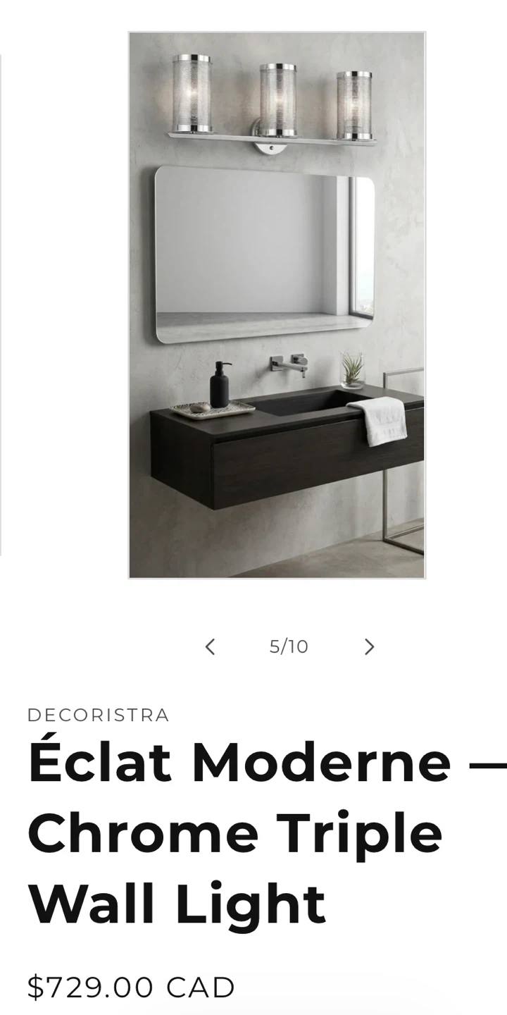 Décoristra Éclat Moderne Chrome Triple Wall Light - photo 5