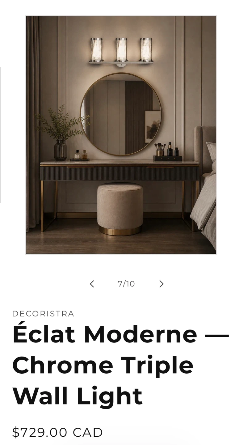 Décoristra Éclat Moderne Chrome Triple Wall Light - photo 3
