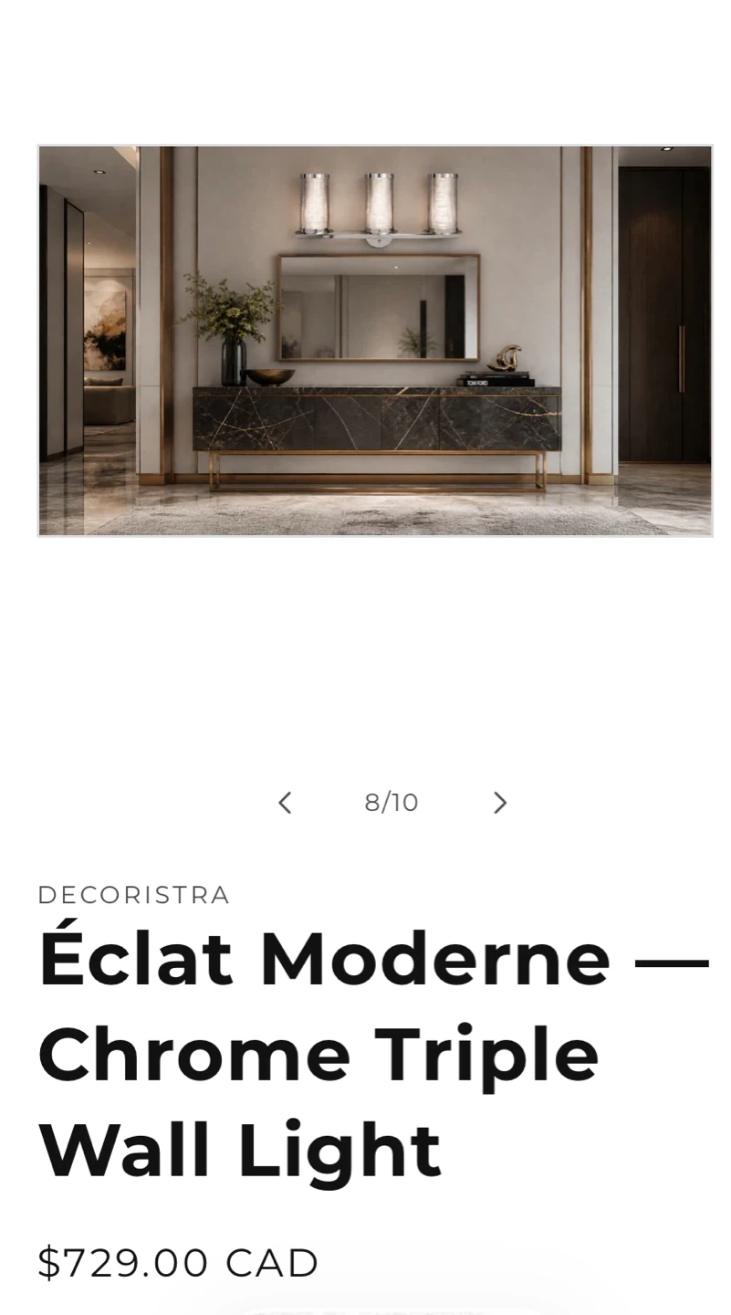 Décoristra Éclat Moderne Chrome Triple Wall Light - photo 2