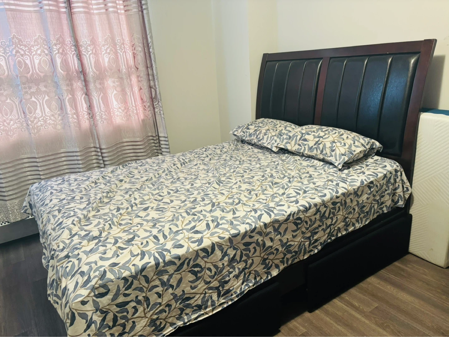 Wooden Bed Frame with mattress
