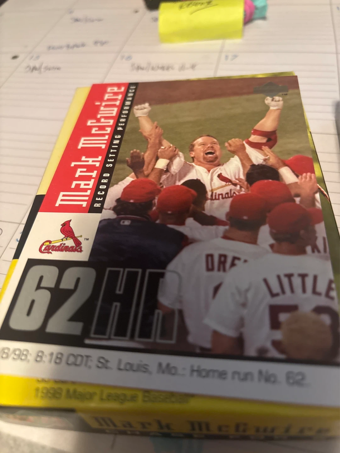 Mark McGwire upperdeck Chase for 62 30 card set - photo 2