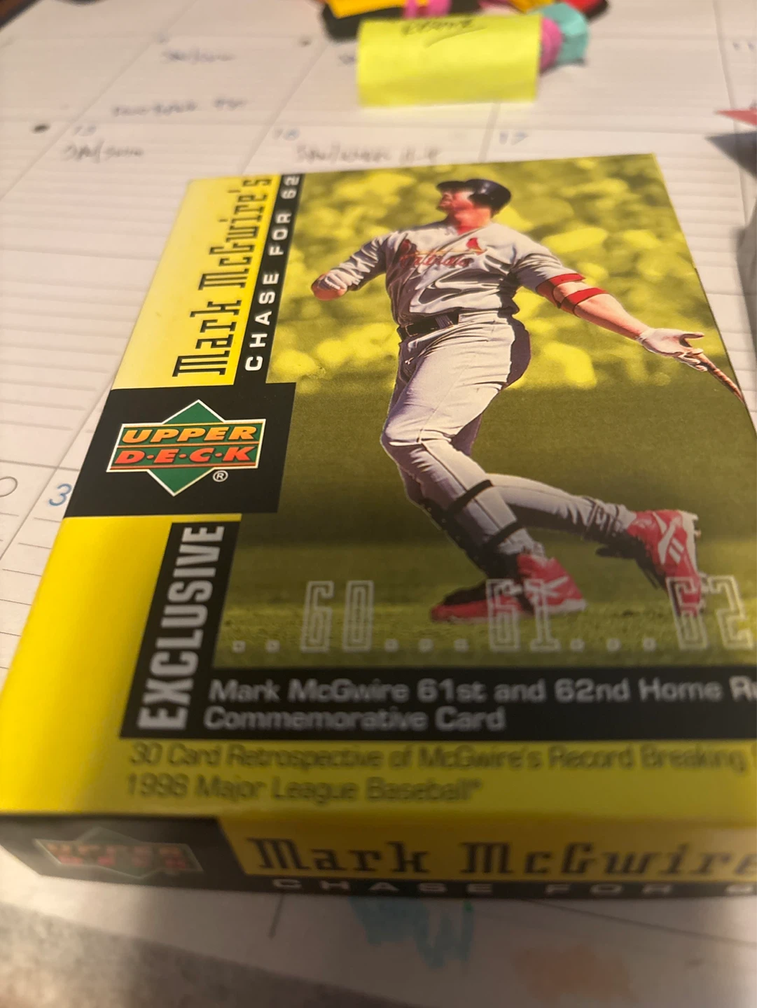 Mark McGwire upperdeck Chase for 62 30 card set
