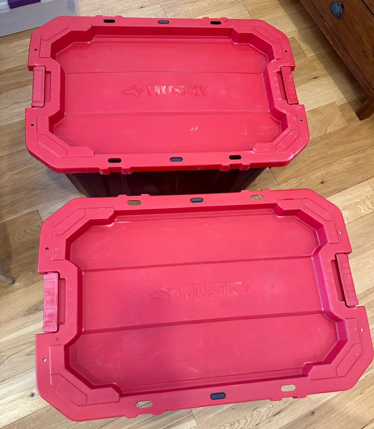 Husky 56.7L Stackable Tough Strong Storage Tote Bin - photo 2