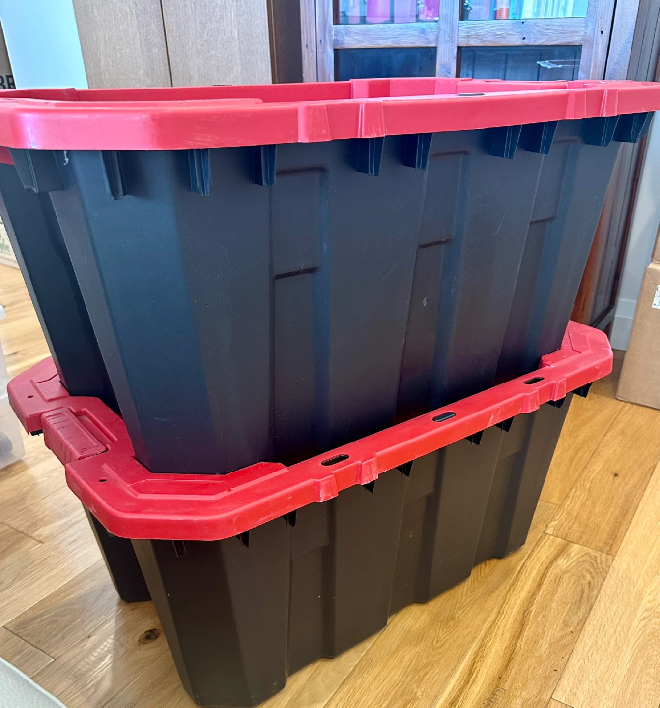 Husky 56.7L Stackable Tough Strong Storage Tote Bin