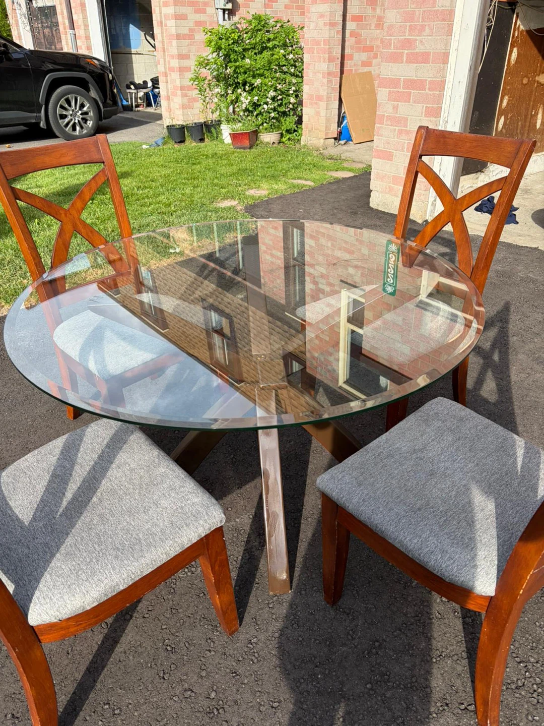 Glass Dining Table with 4 Chairs - photo 3