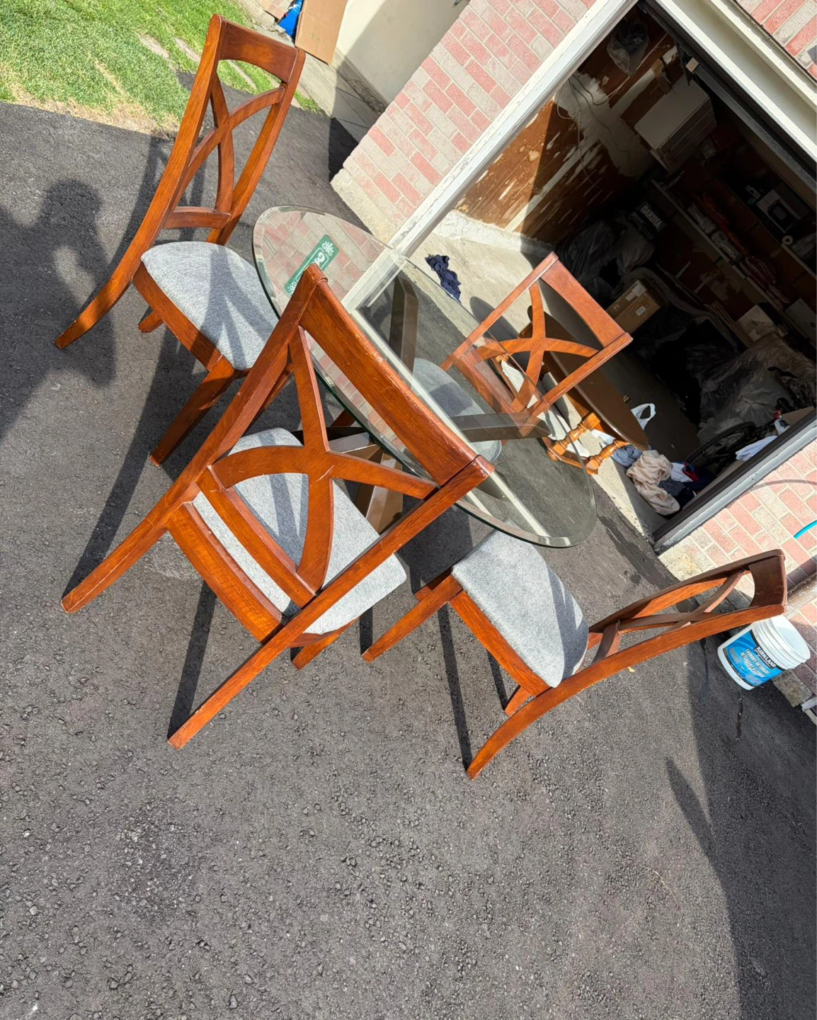 Glass Dining Table with 4 Chairs - photo 2