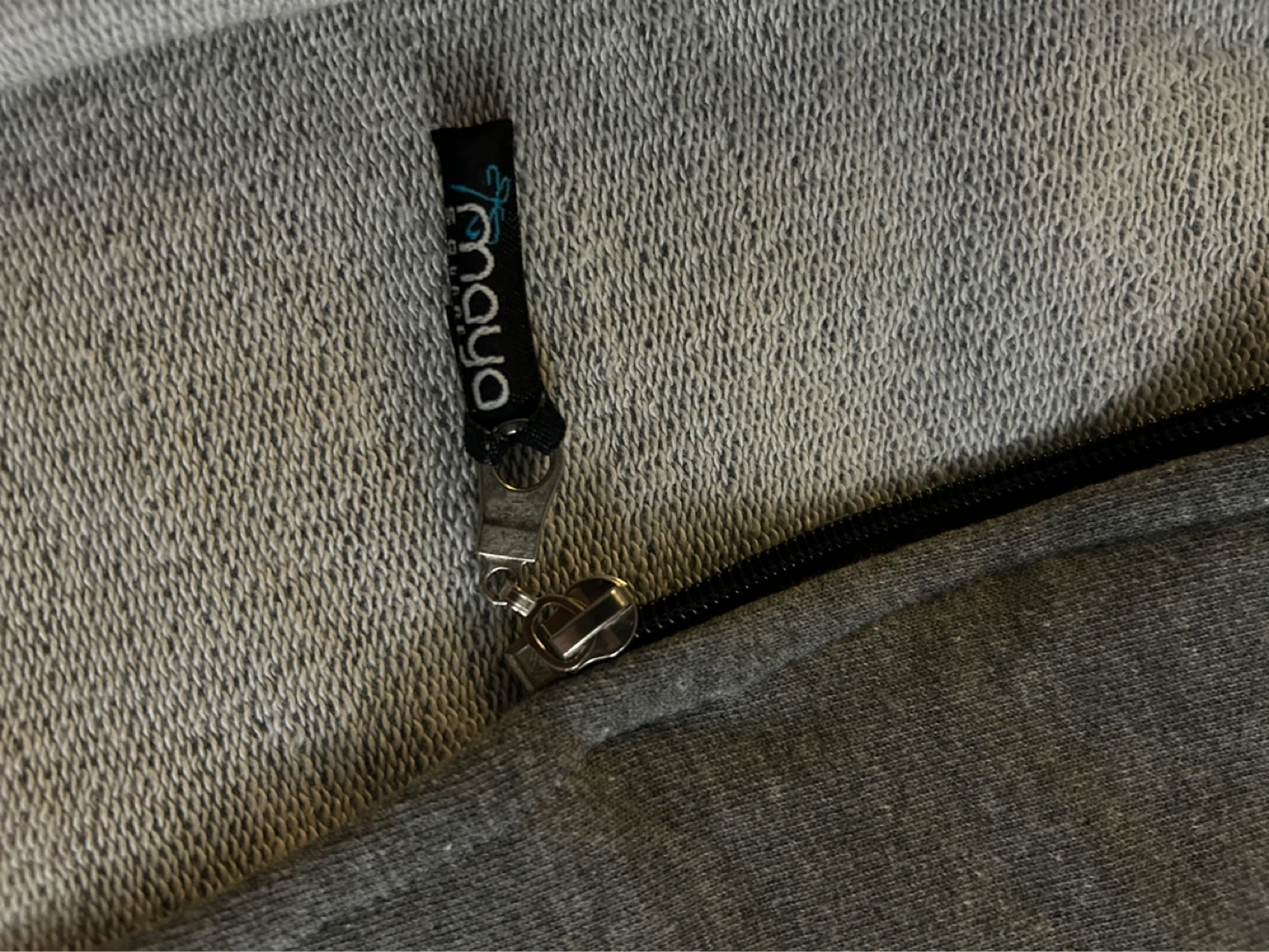 Grey/White Zip-Up long Jacket - photo 2