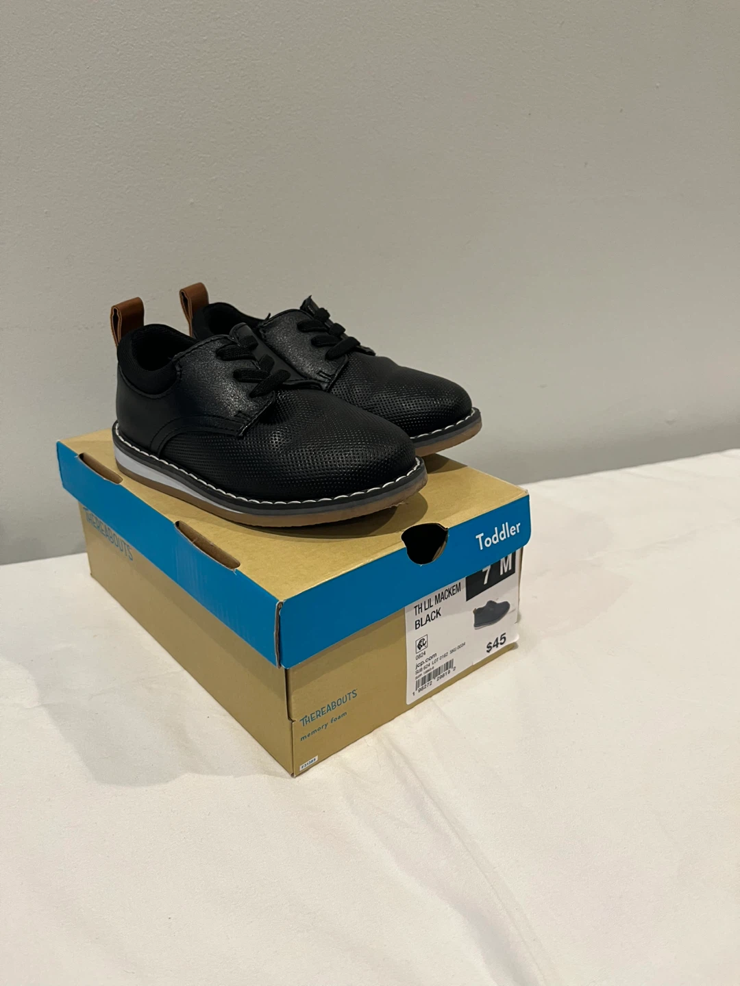 ⚽️Thereabouts Toddler "Lil Mackem" Black Dress Shoes Size 7M - photo 2