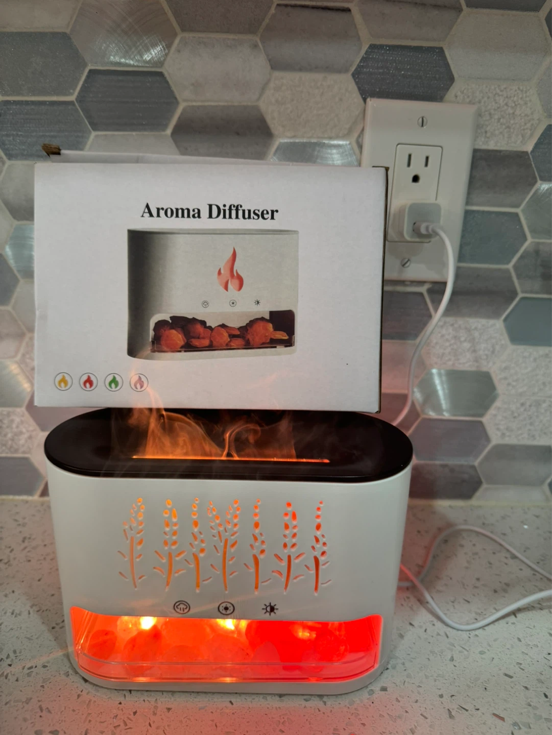 New Aroma Diffuser with LED Flame Effect