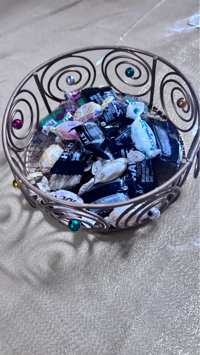 ⚽ Decorative Wire Bowl with Jewels - photo 2