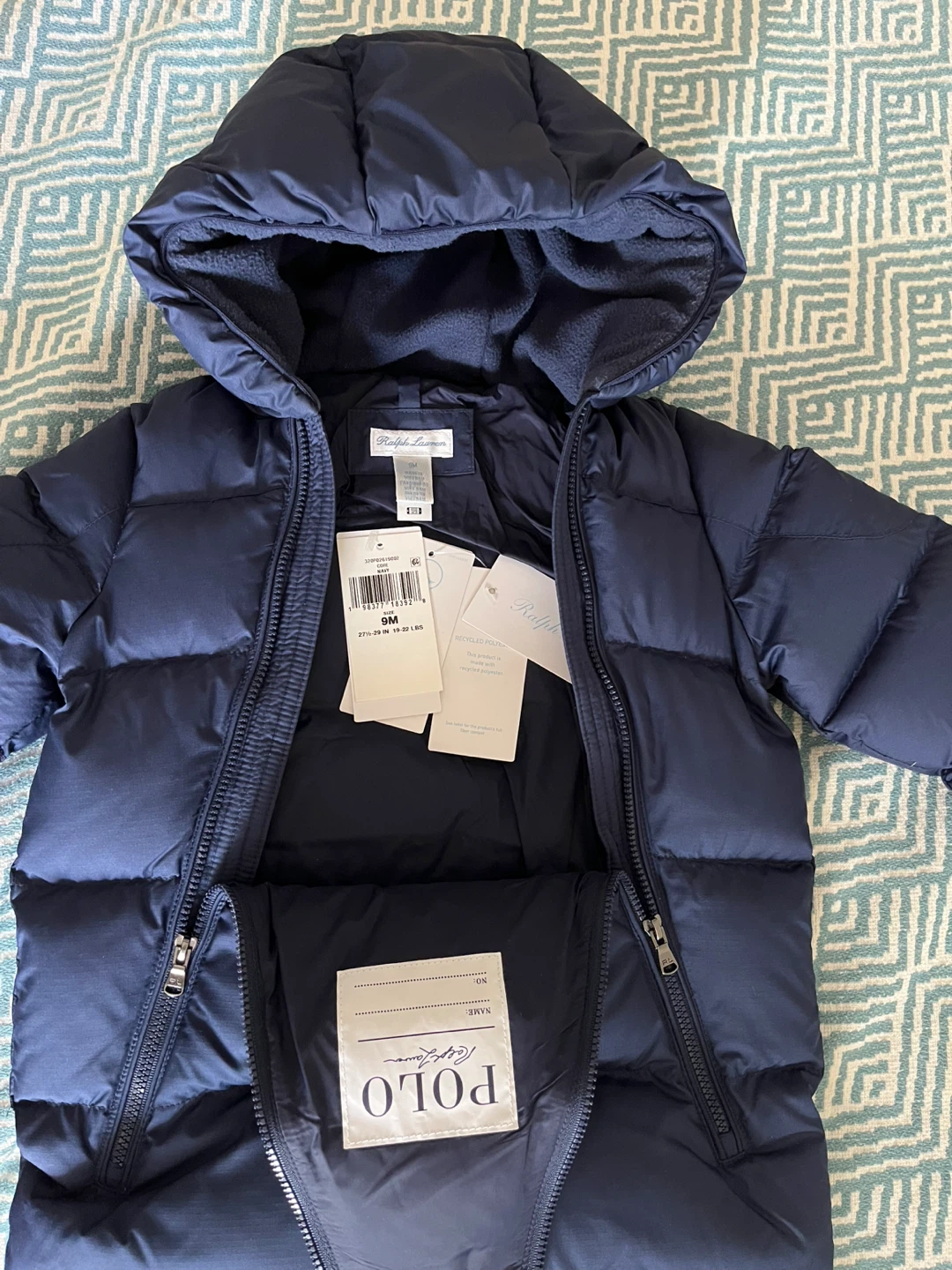 Polo Ralph Lauren Down Hooded Bunting 9 months - photo 2