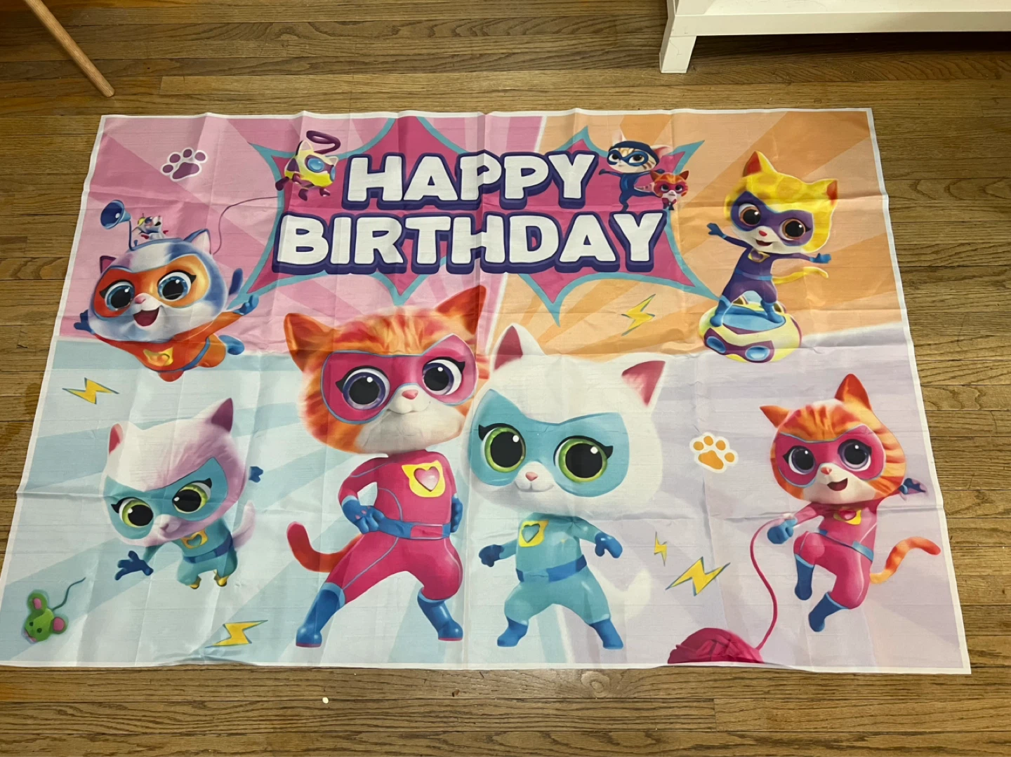 ⚽ Happy Birthday Banner with Cartoon Cats