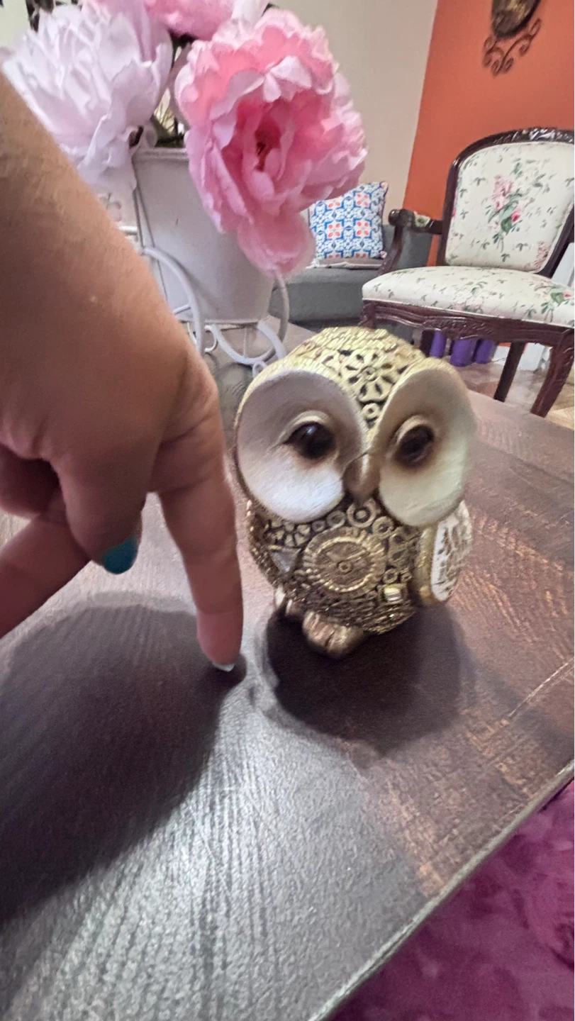 ⚽ Decorative Gold Owl Figurine - photo 3