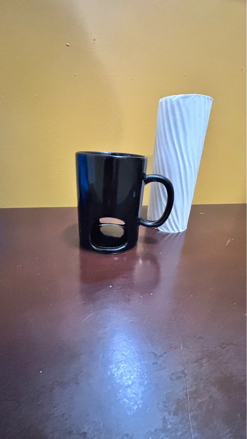 ⚽ Black novelty mug with cookie holder