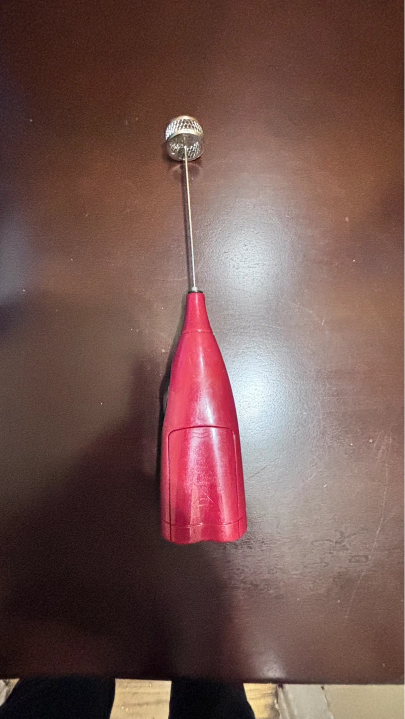 ⚽ Red Electric Milk Frother Handheld Mixer