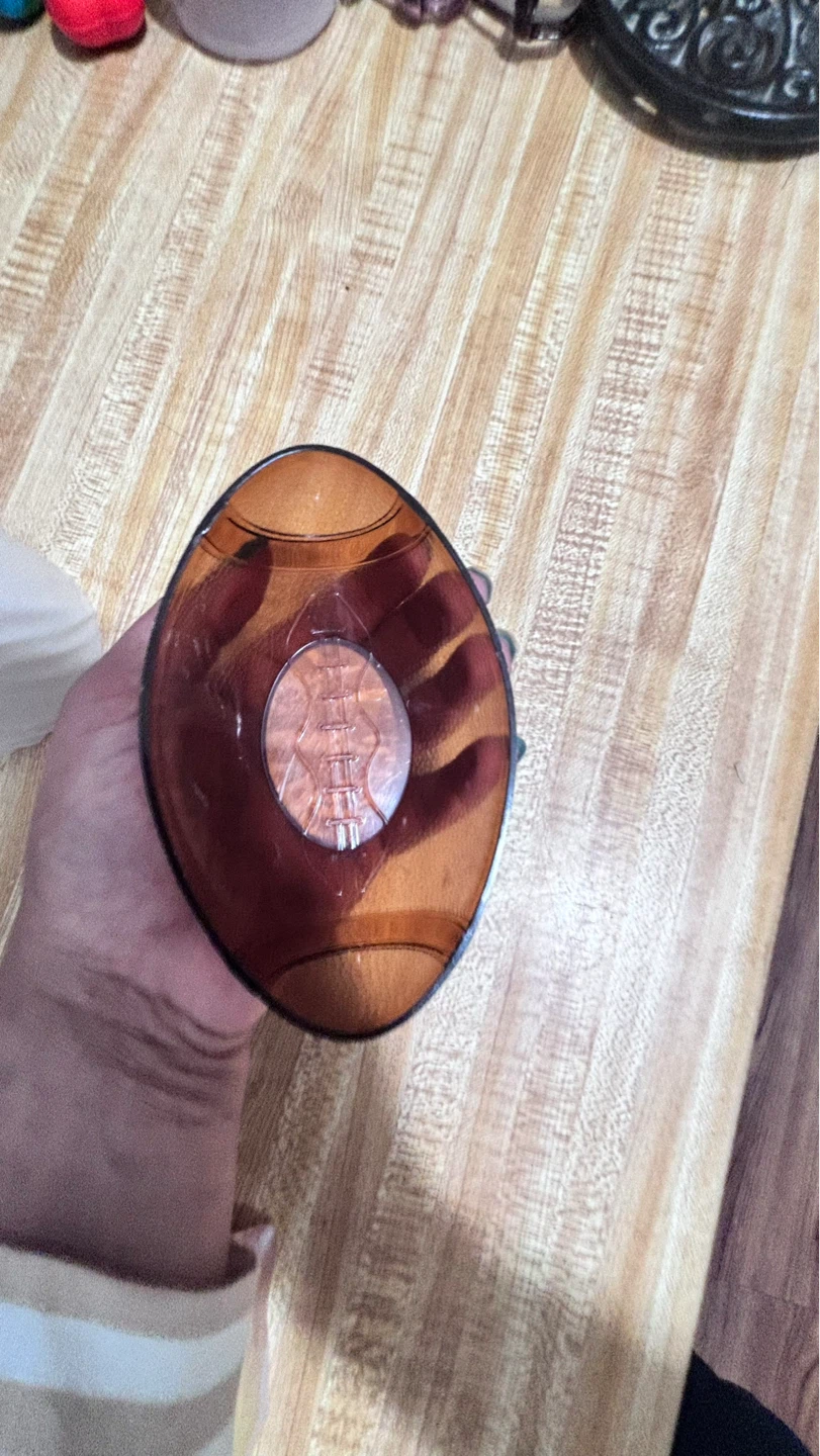 ⚽ Amber Glass Football Bowl - photo 3