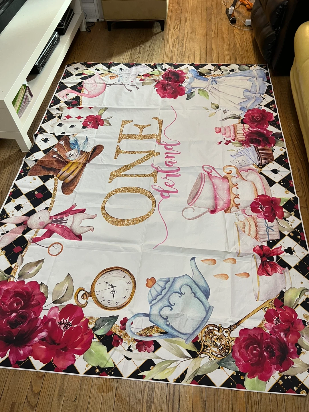 ⚽ Alice in Wonderland "ONEderland" Birthday Backdrop