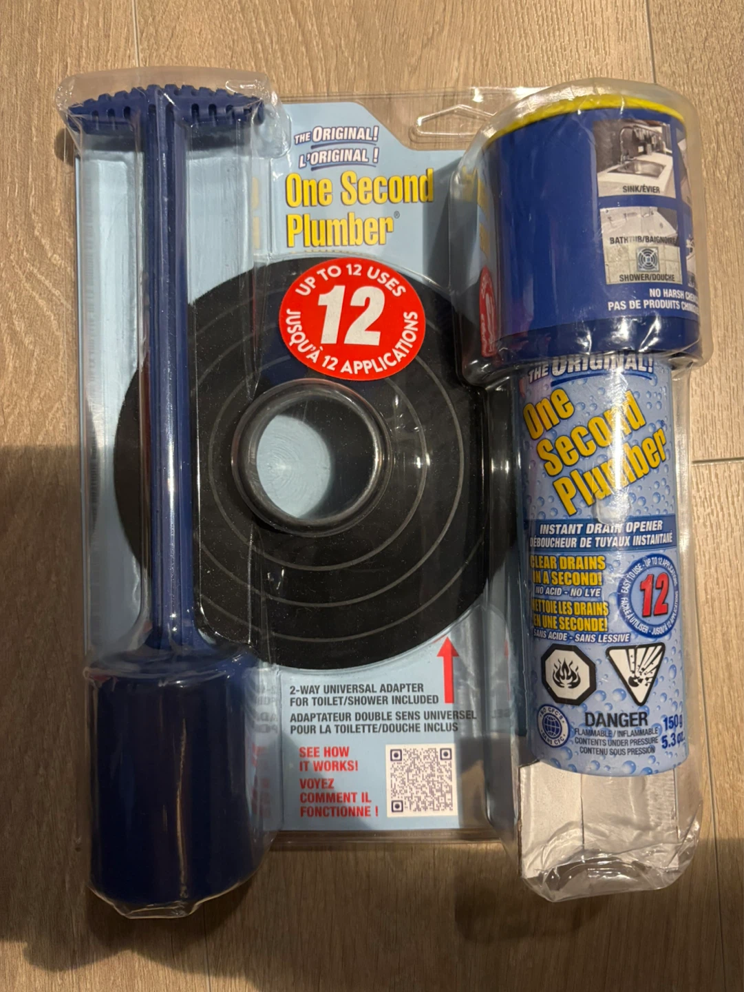 The Original One Second Plumber Instant Drain Opener Kit