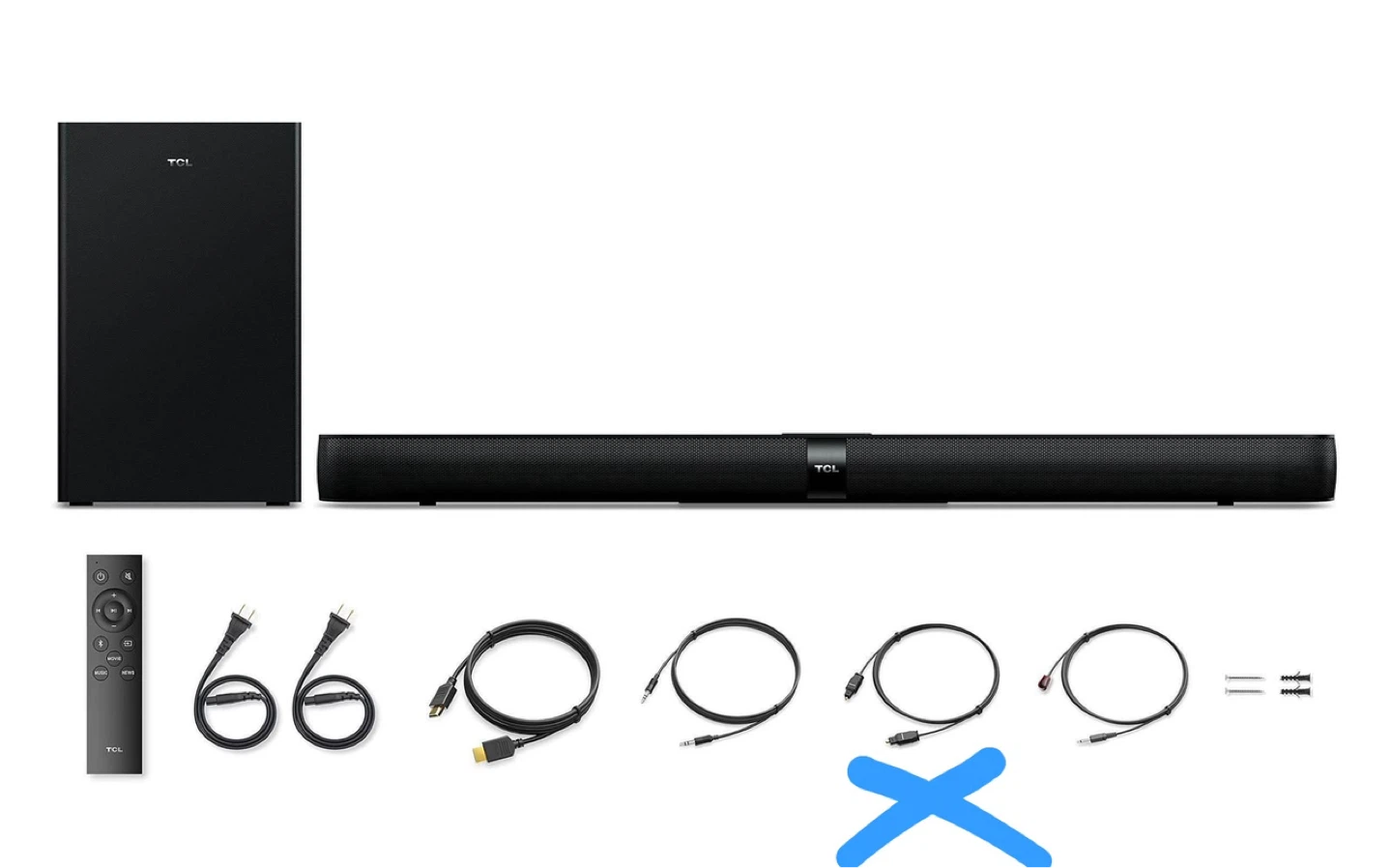 TCL Soundbar and Subwoofer with Remote