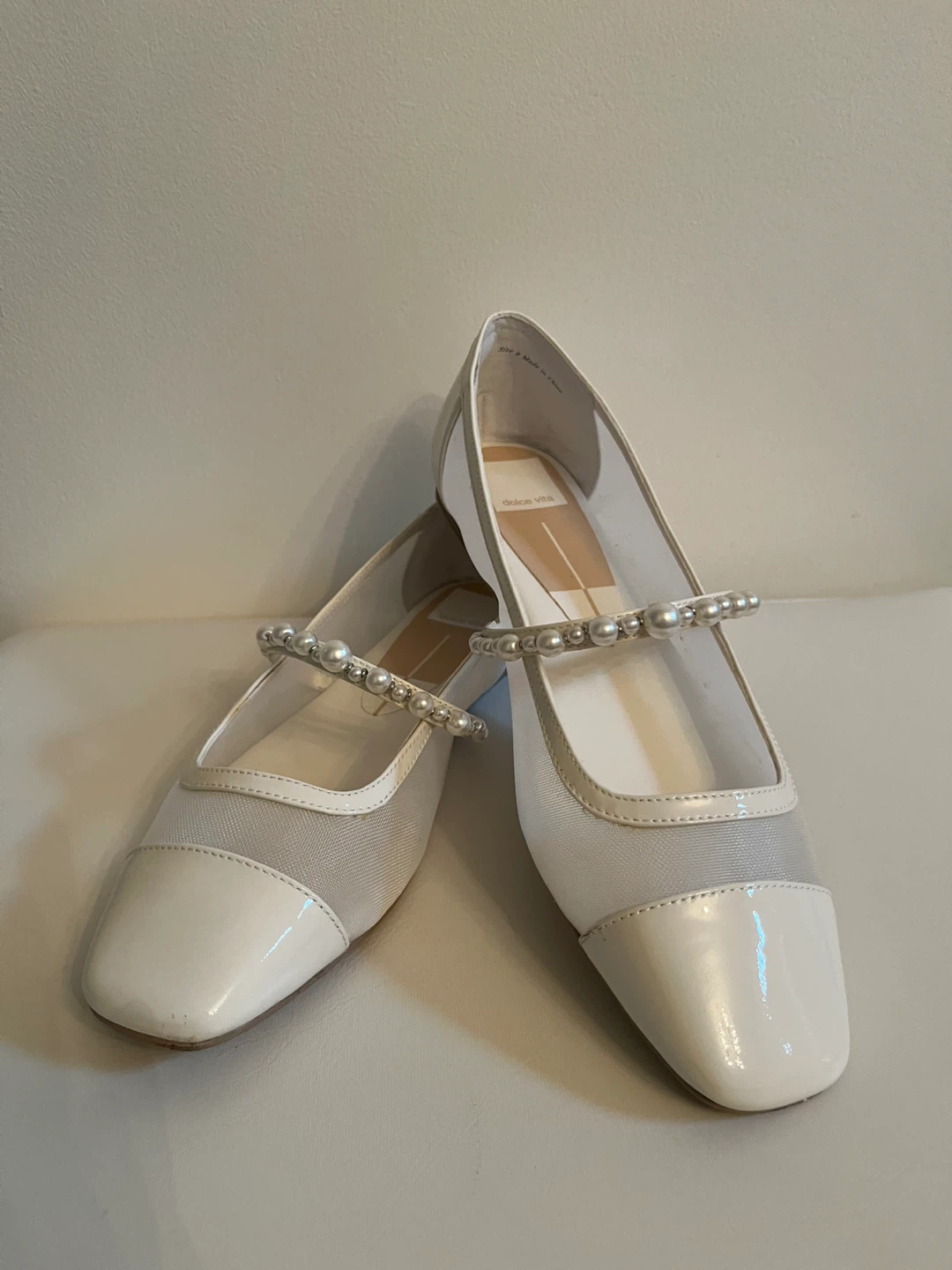 Dolce Vita White Mesh Pearl Ballet Flats ⚽ - photo 2