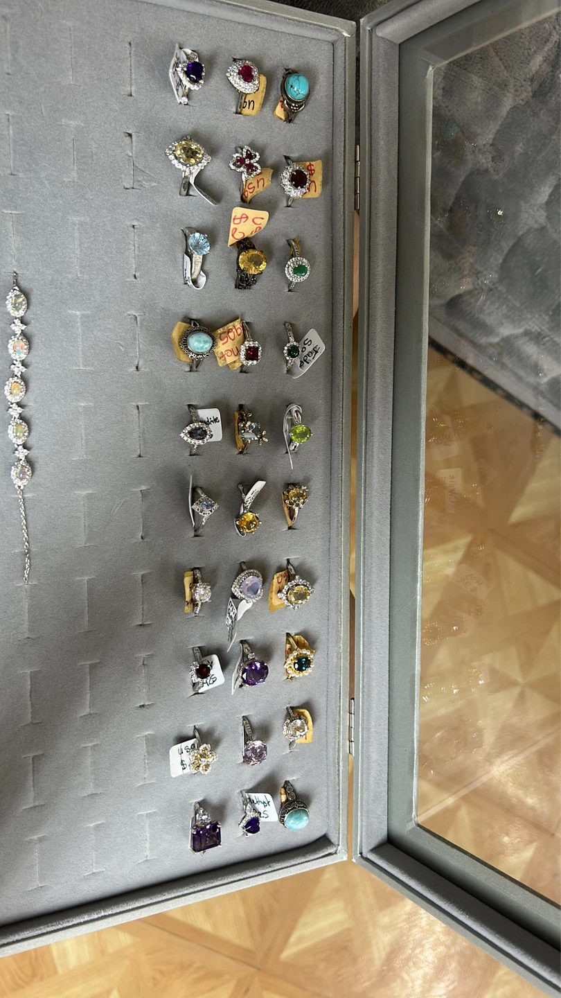 Assorted Gemstone Rings s925 and Copper Adjustable