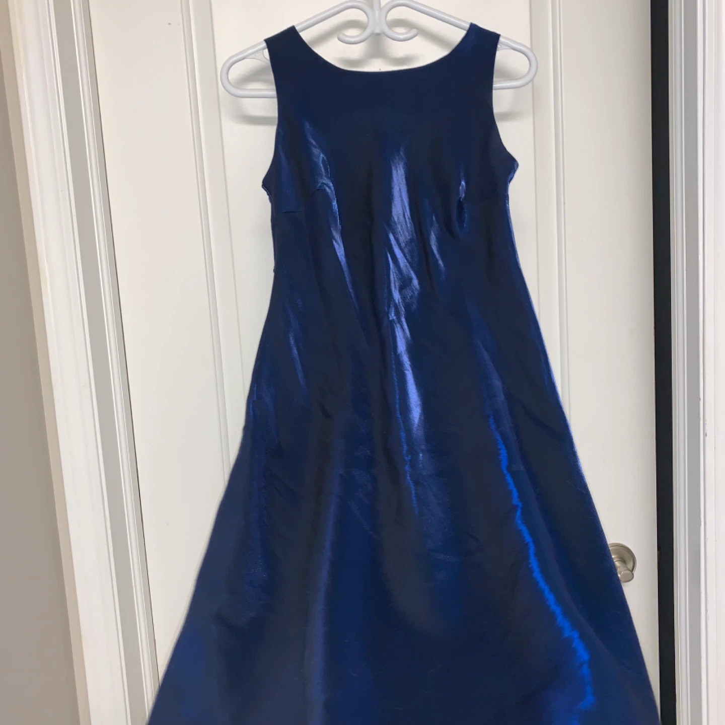 ⚽️ Reitmans Metallic Liquid Blue Gown Size 9 - photo 3