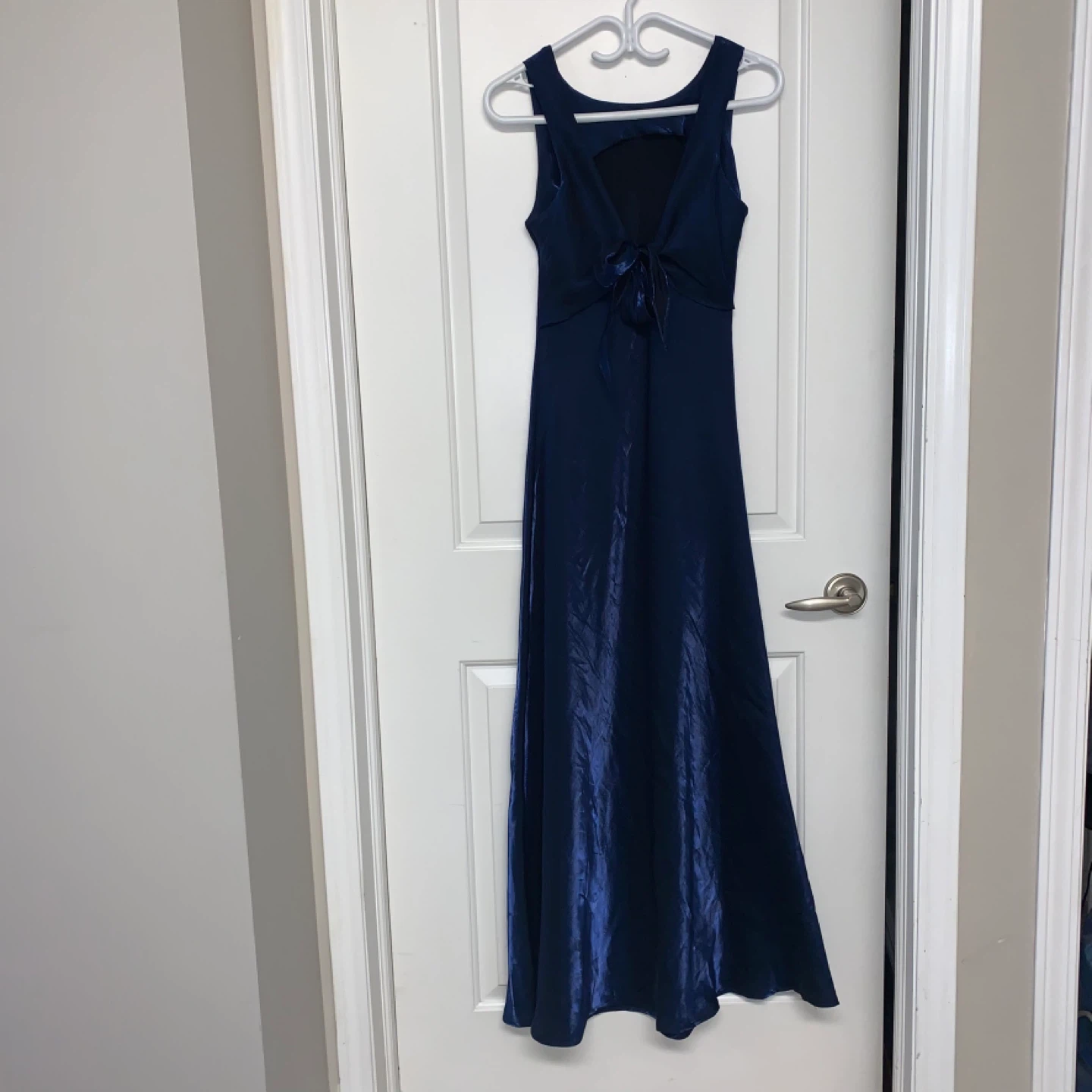 ⚽️ Reitmans Metallic Liquid Blue Gown Size 9 - photo 2