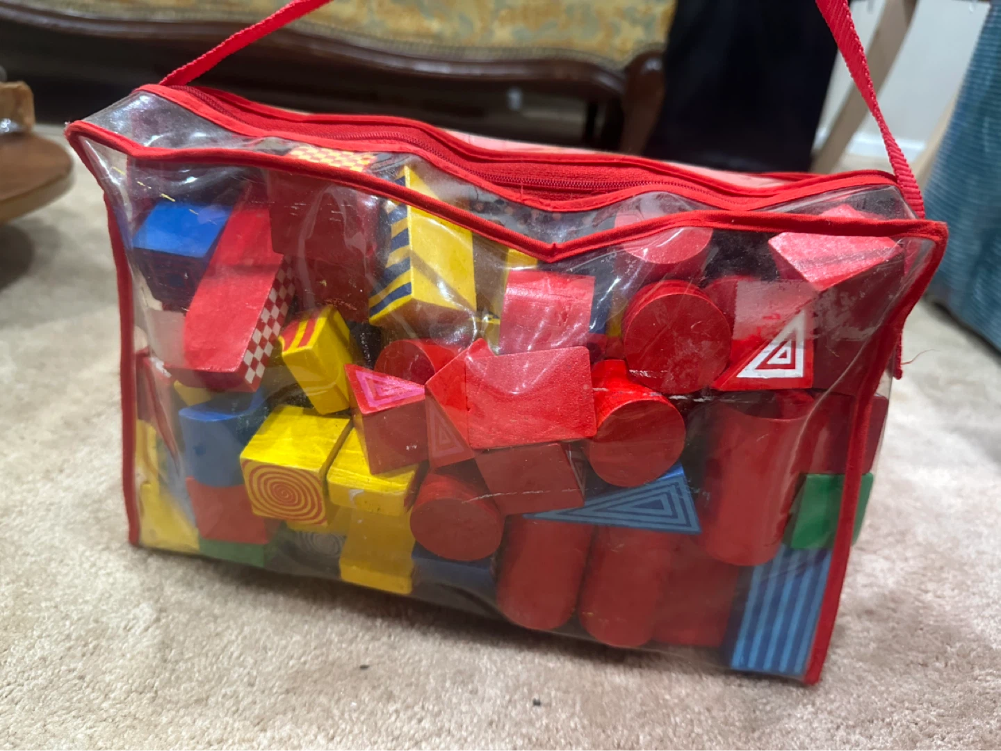 Wooden Building Blocks Bag